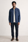 Alley Docks 4017 Camicia texana in denim scuro