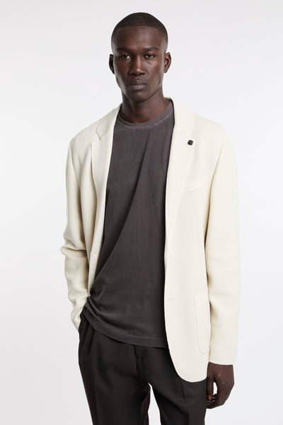 OutFit 4432 Giacca tramata in jersey panna