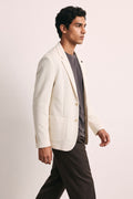 OutFit 4432 Giacca tramata in jersey panna