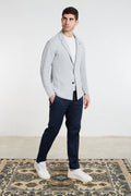 OutFit Single-Breasted Knit Jacket Cotton Blend Ice Color