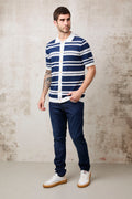 Claq 1496 Polo rigata blu