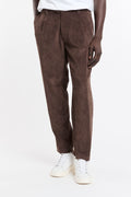 Reworked 4667 Pantalone Belfort in velluto a coste marrone