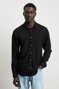 Reworked 3426 Camicia in viscosa a maniche lunghe nera