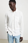 Reworked 3425 Camicia in viscosa a maniche lunghe panna
