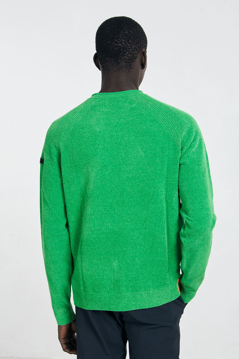 rrd maglia in ciniglia girocollo misto poliestere colore verde 7493