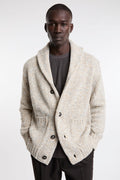 Kangra 4332 Cream melange shawl collar cardigan