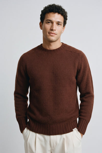 Roy Roger's 4528 Soft crew neck sweater brown