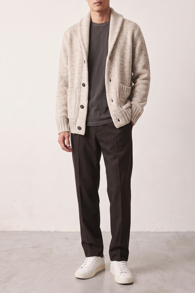 Kangra 4332 Cardigan collo sciallato panna mélange