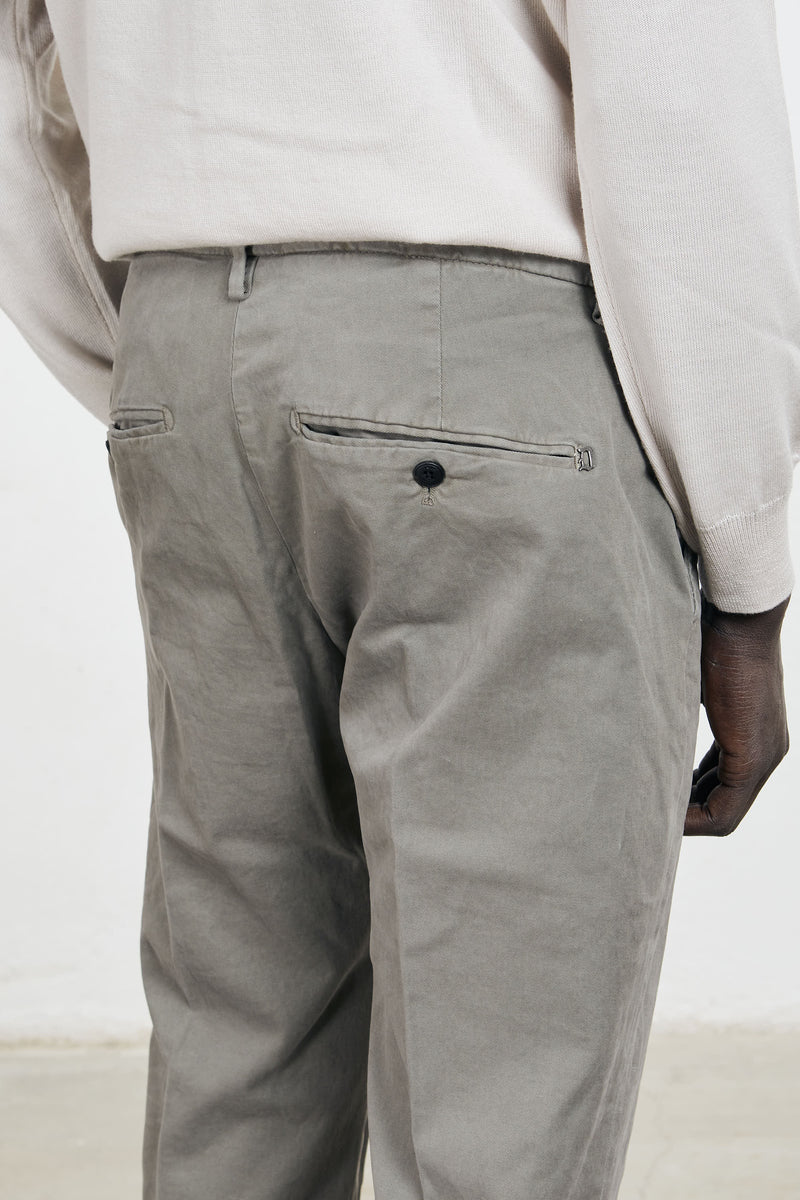 dondup pantalone gaubert misto cotone colore grigio 7052