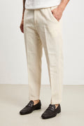 Be Able 3090 Pantalone Dylan in lino crema