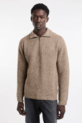 Daniele Fiesoli 4190 Maglione mezza zip marrone mélange