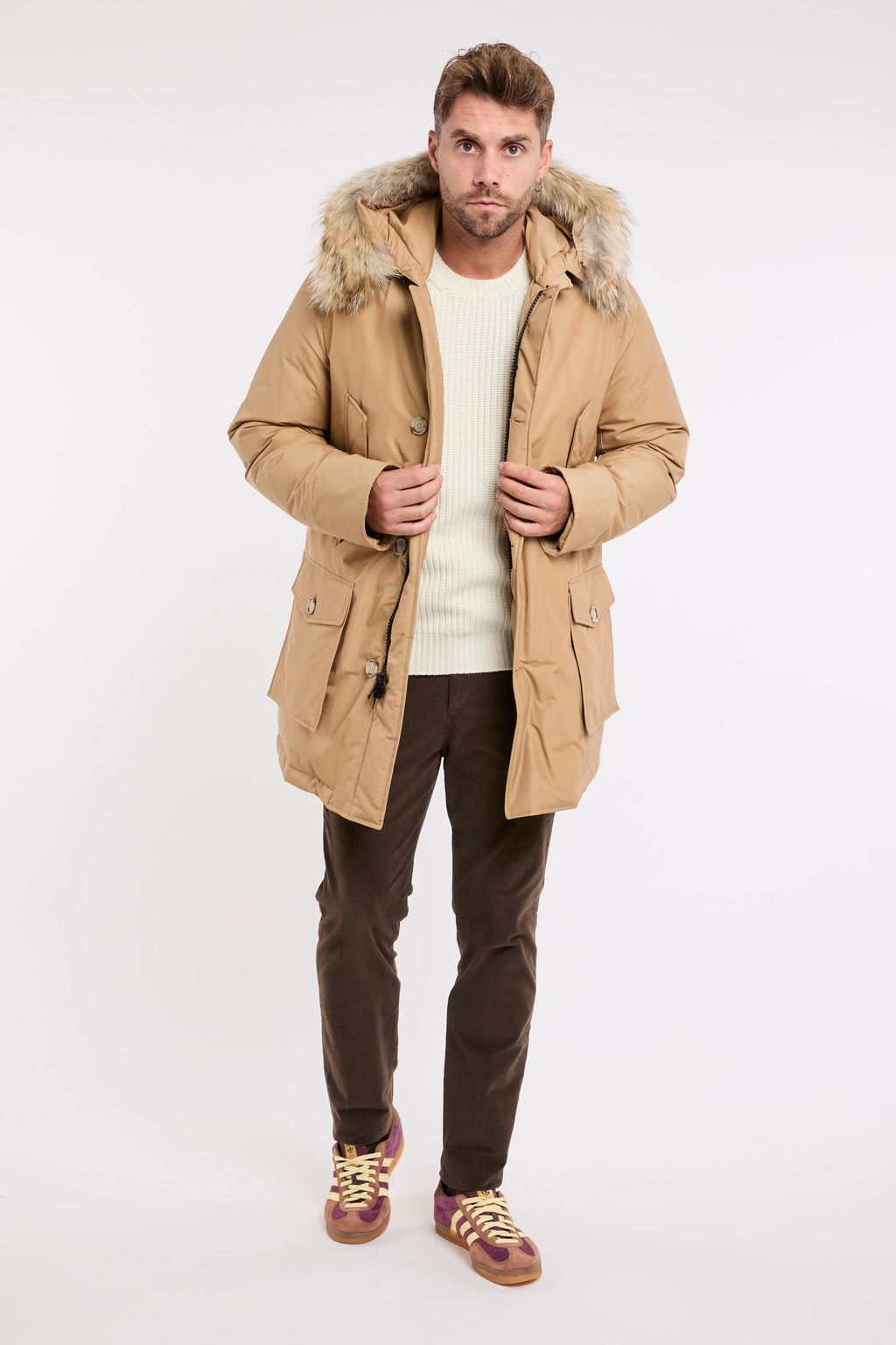 Woolrich 9439 Arctic Anorak in Ramar Cloth con pelliccia removibile