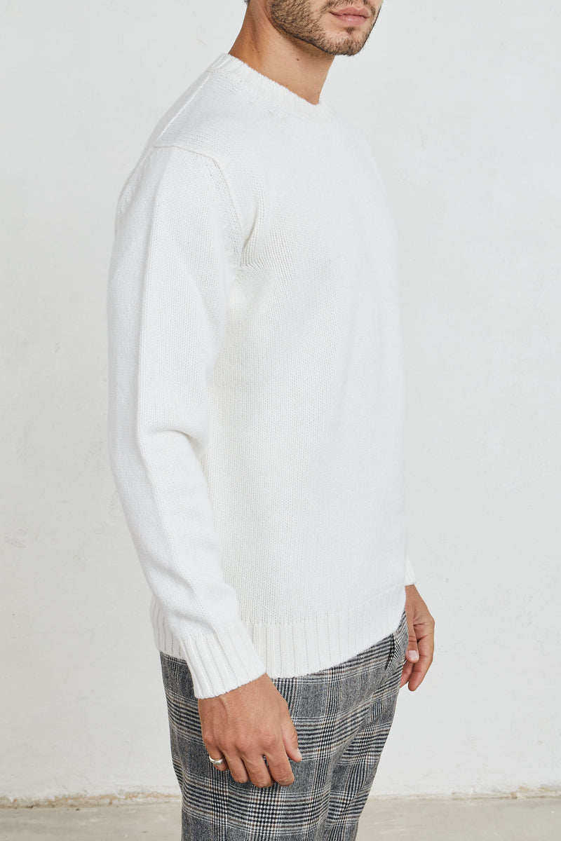 kangra maglia girocollo lana colore bianco 7332