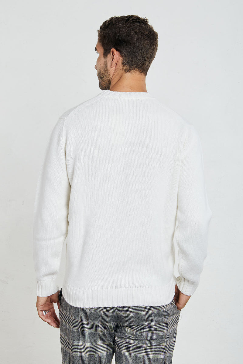 kangra maglia girocollo lana colore bianco 7332