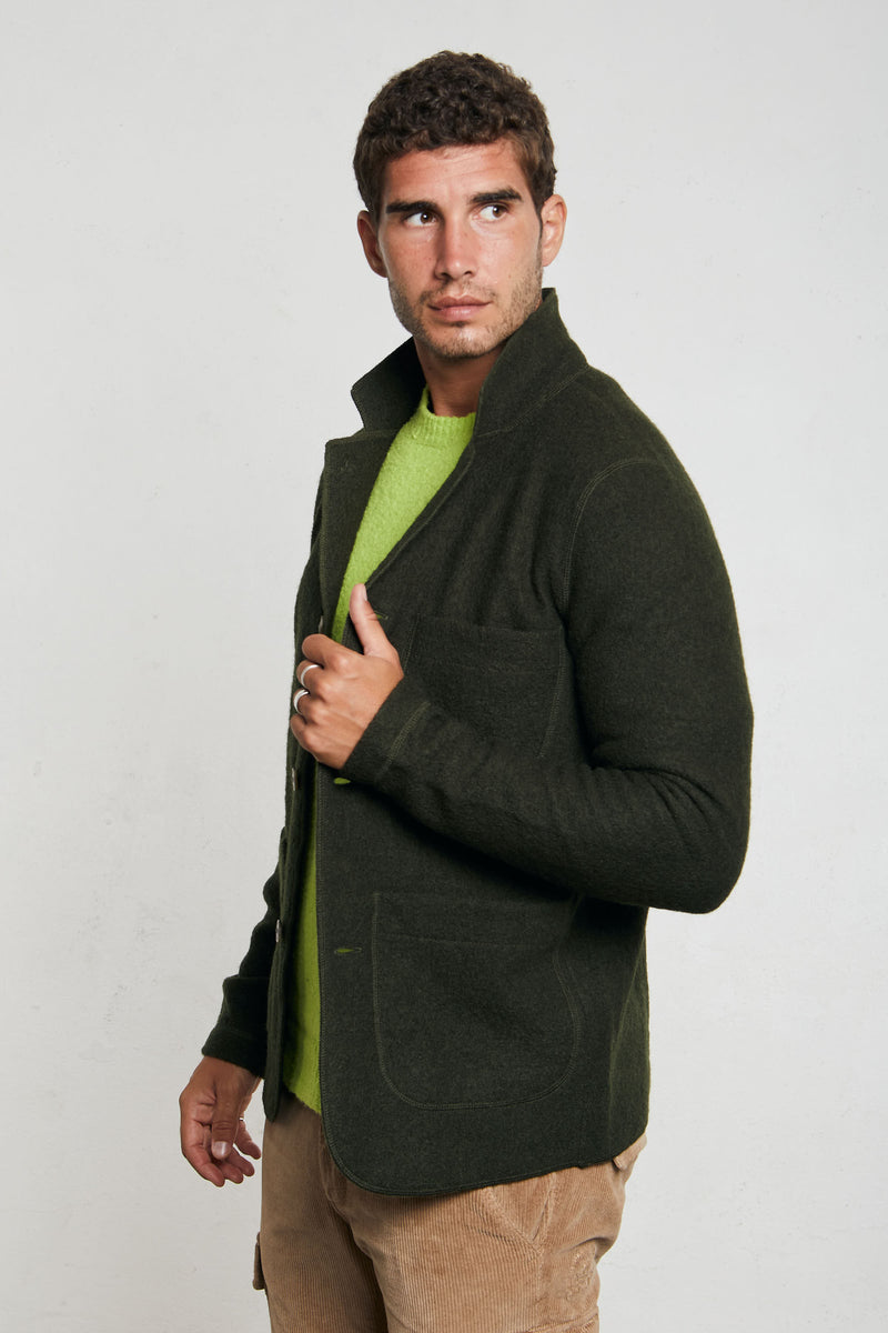selected giacca in maglia lana colore verde 7649