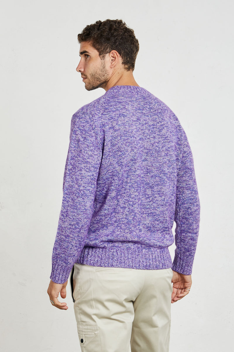 kangra maglia girocollo melange misto lana colore viola 7341