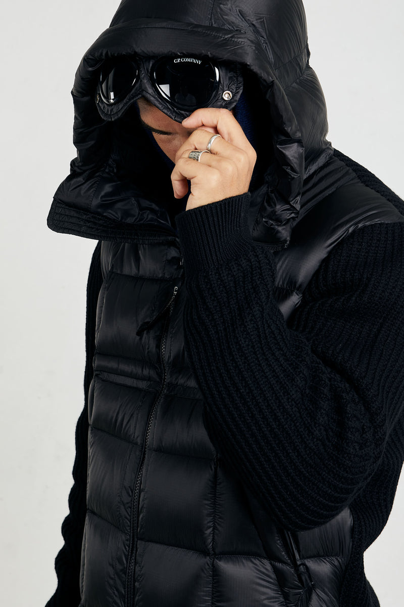 c p company merino nylon mixed goggle jacket colore nero 7191
