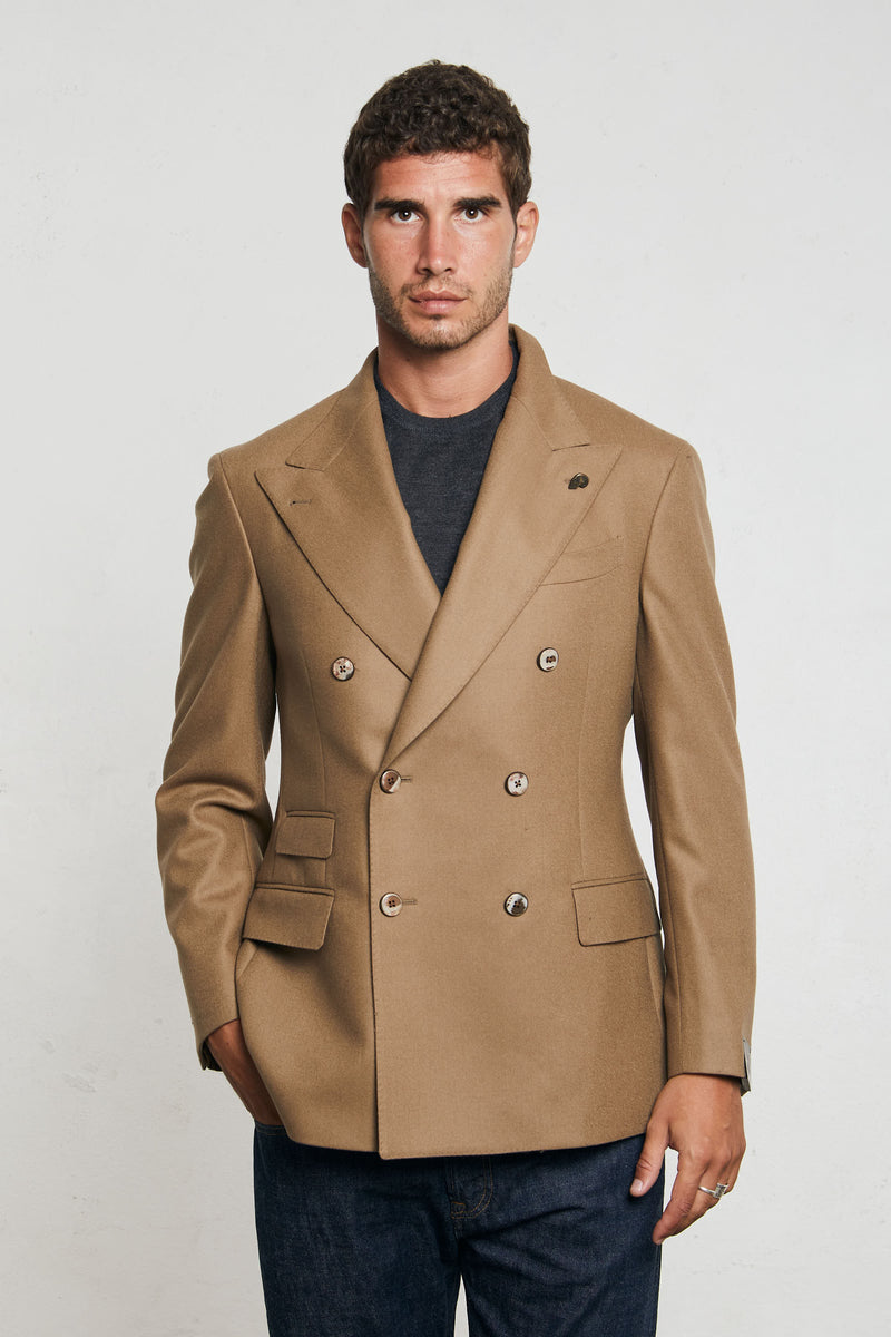 gabriele pasini giacca doppiopetto lana vergine colore beige 7285