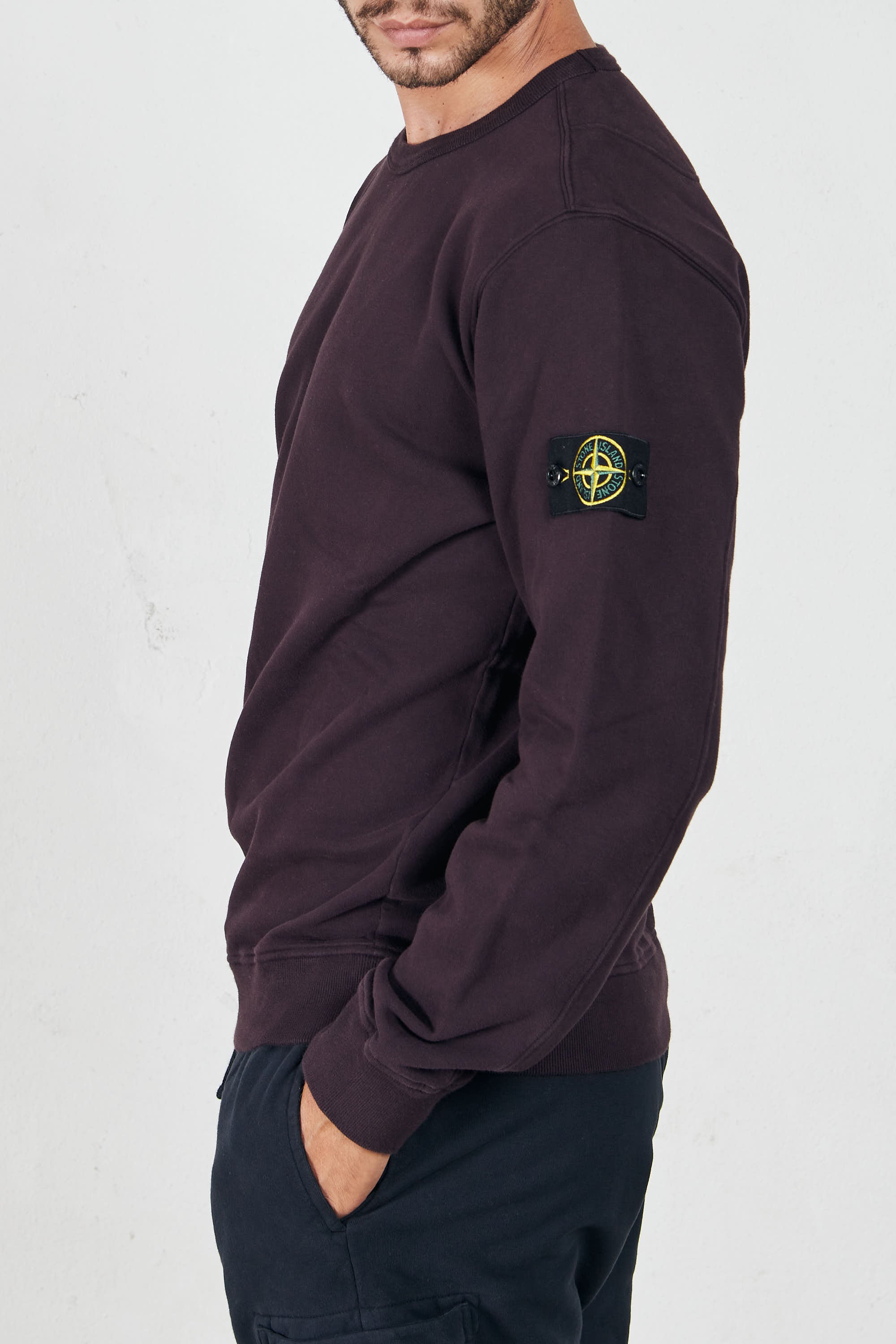 Stone island cheap burgundy sweatshirt