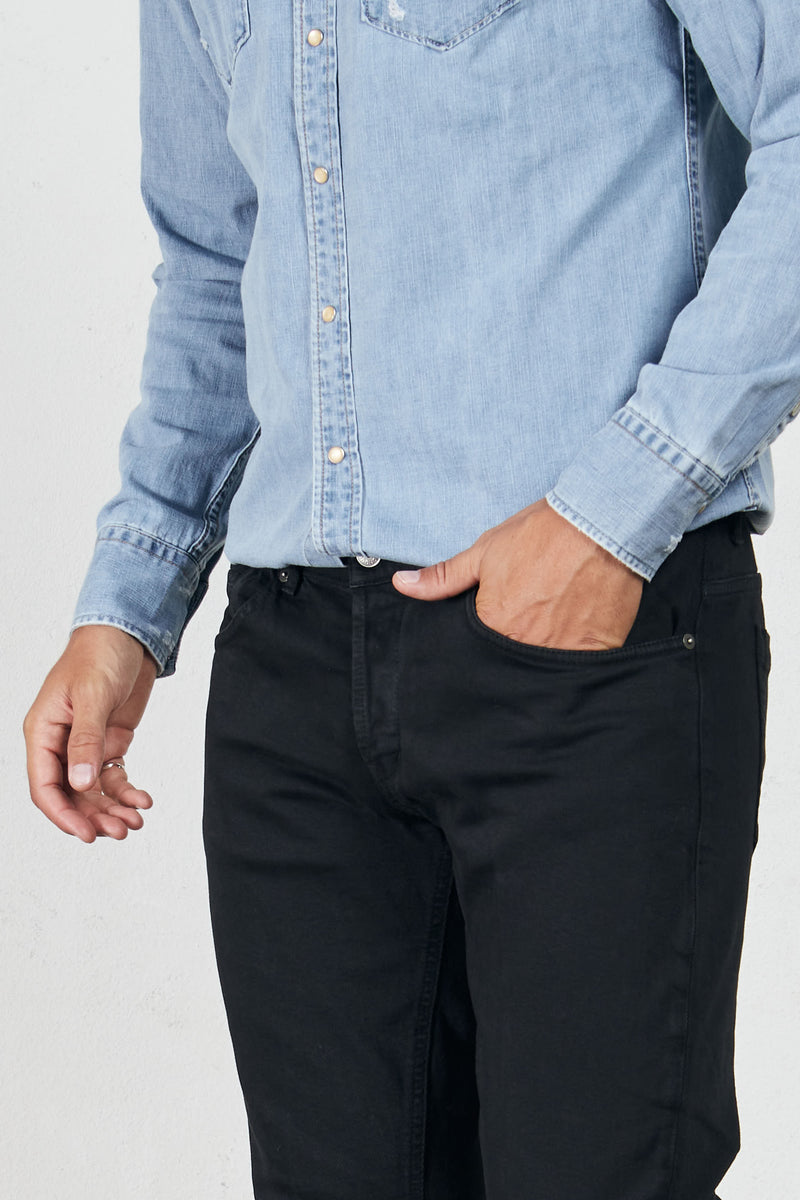 dondup jeans cinque tasche cotone colore nero 7051