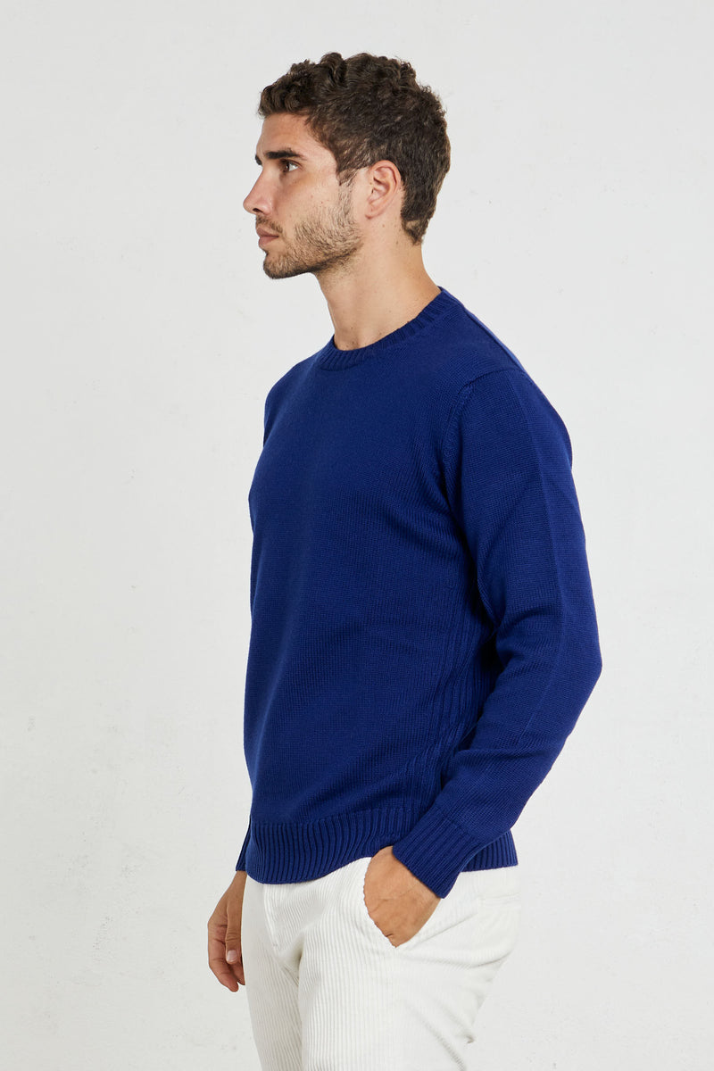 kangra maglia girocollo lana merino extrafine colore bluette 7316