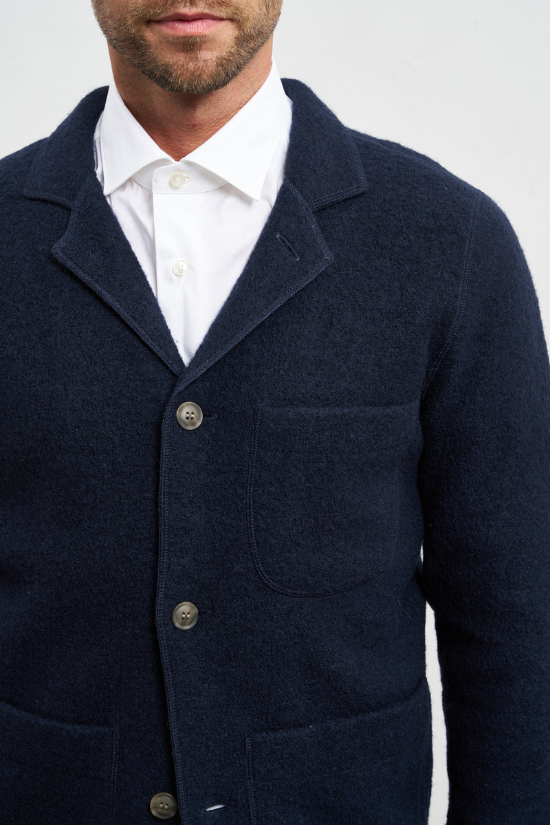 selected giacca in maglia lana colore blu 7650