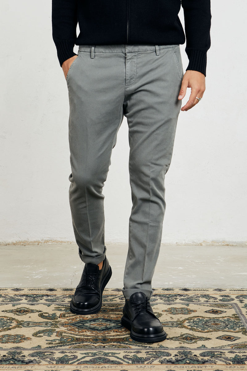 dondup pantalone gaubert misto cotone colore grigio 7059