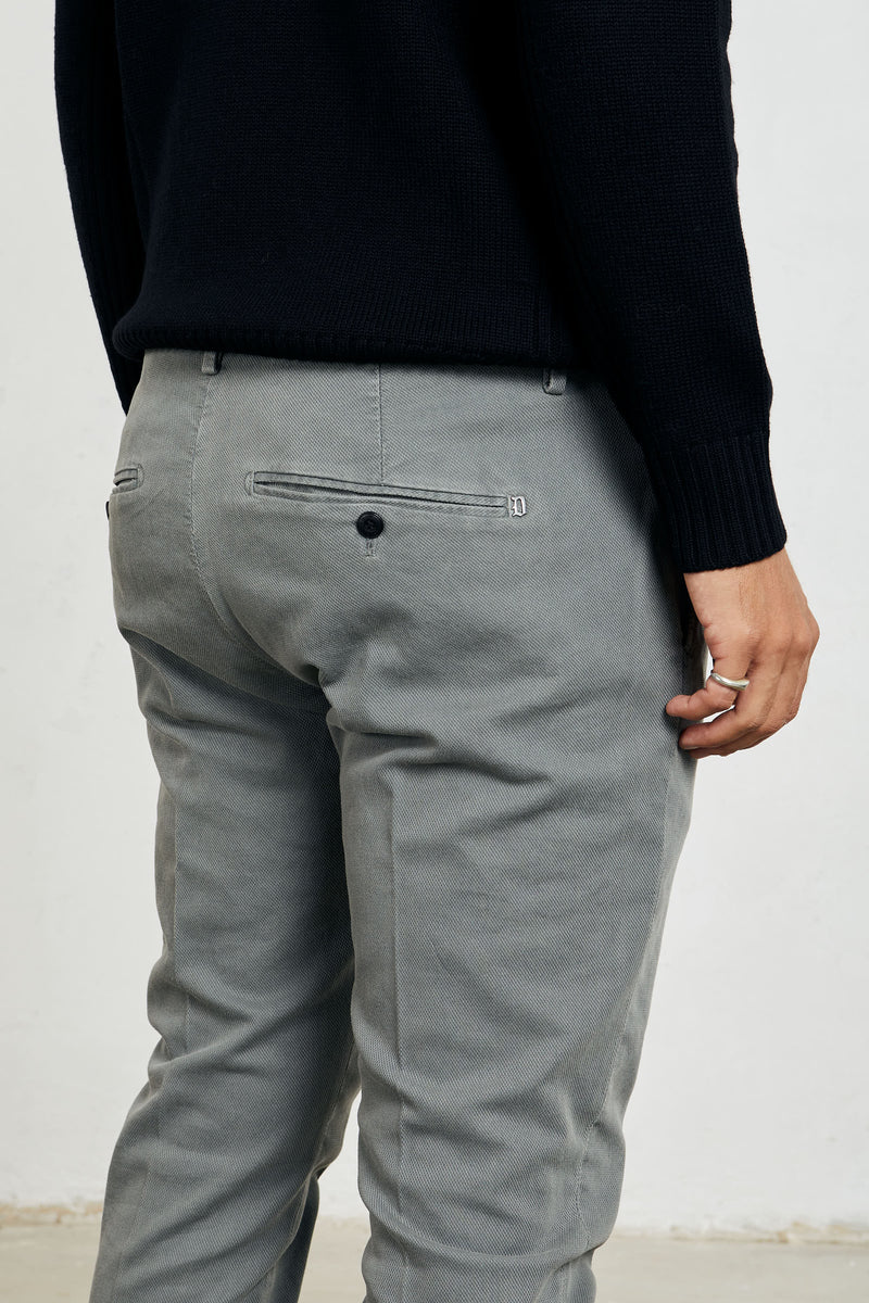 dondup pantalone gaubert misto cotone colore grigio 7059