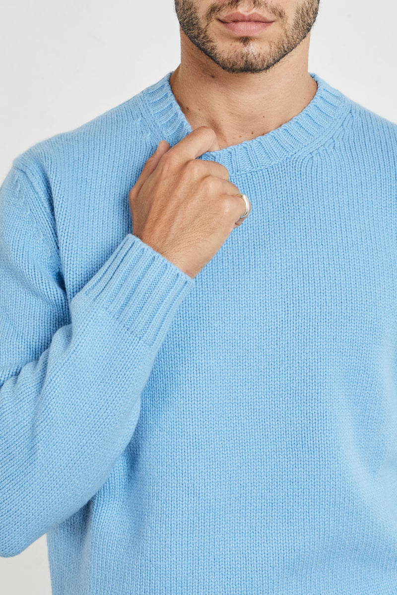 kangra maglia girocollo lana colore azzurro 7329