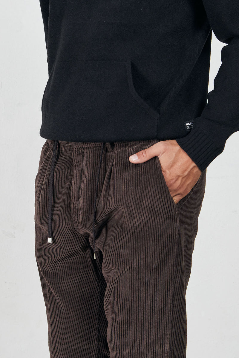 cruna pantalone mitte velluto a coste misto cotone colore marrone 7228