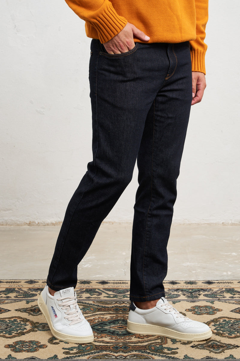reworked jeans damasco cinque tasche lavaggio scuro misto cotone colore denim 7914