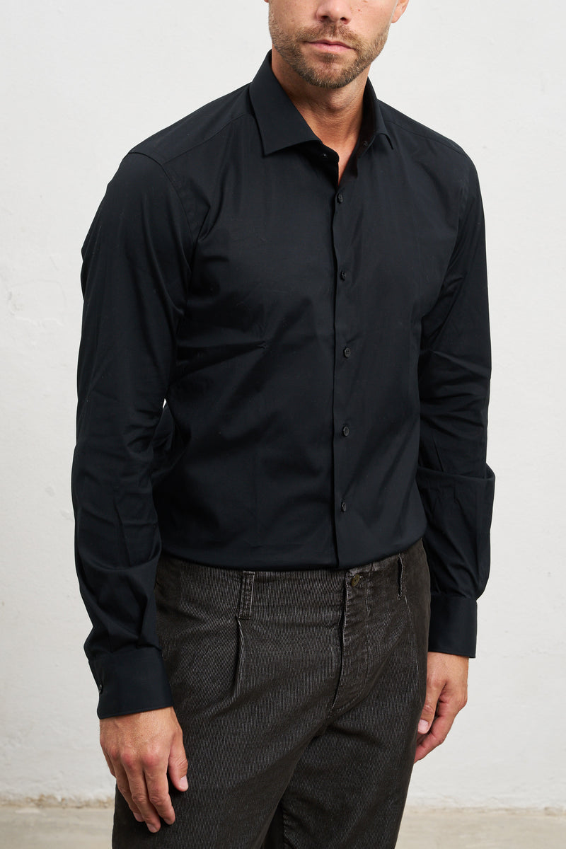 xacus camicia classic misto cotone colore nero 7734