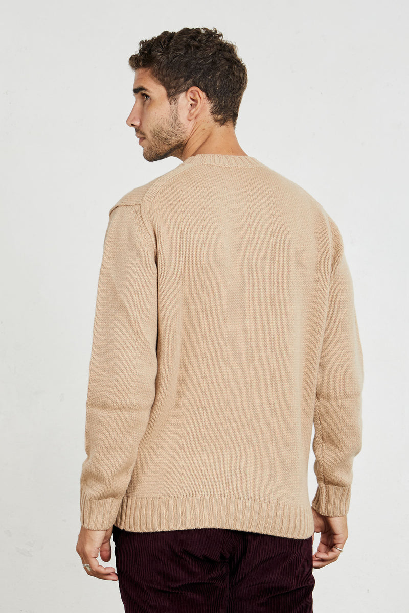 kangra maglia girocollo lana colore beige 7331