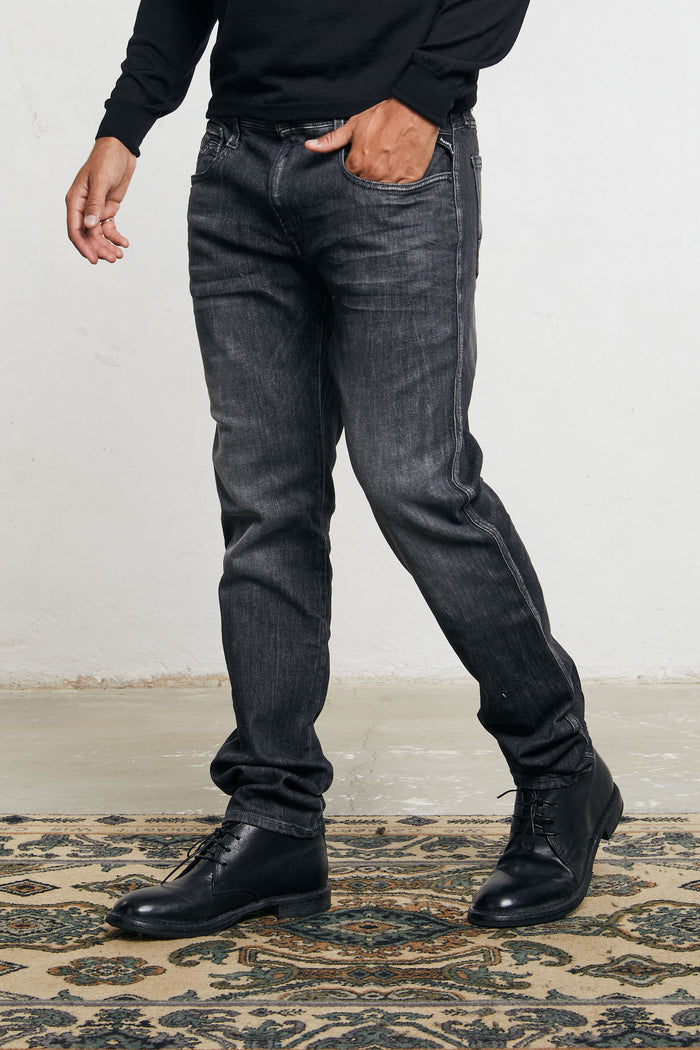 replay jeans anbass vintage sbiadito slim fit cotone colore grigio 7524