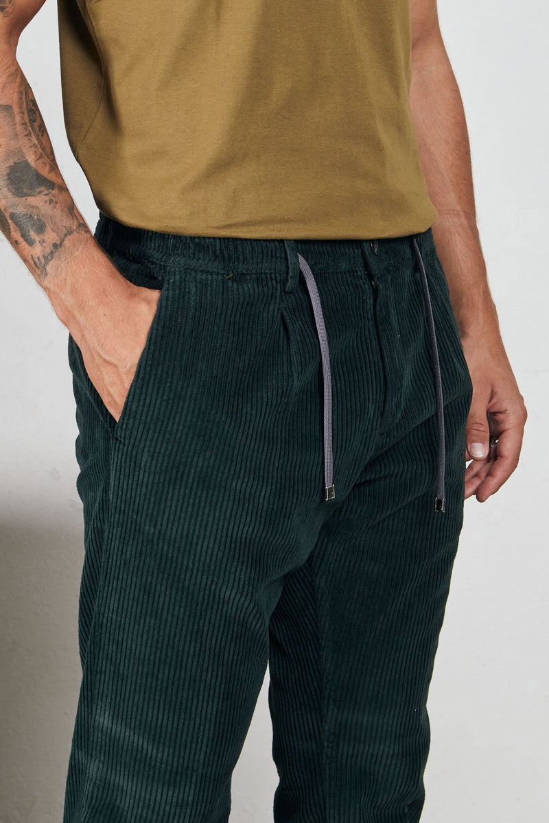 cruna pantalone mitte velluto a coste misto cotone colore verde 7230