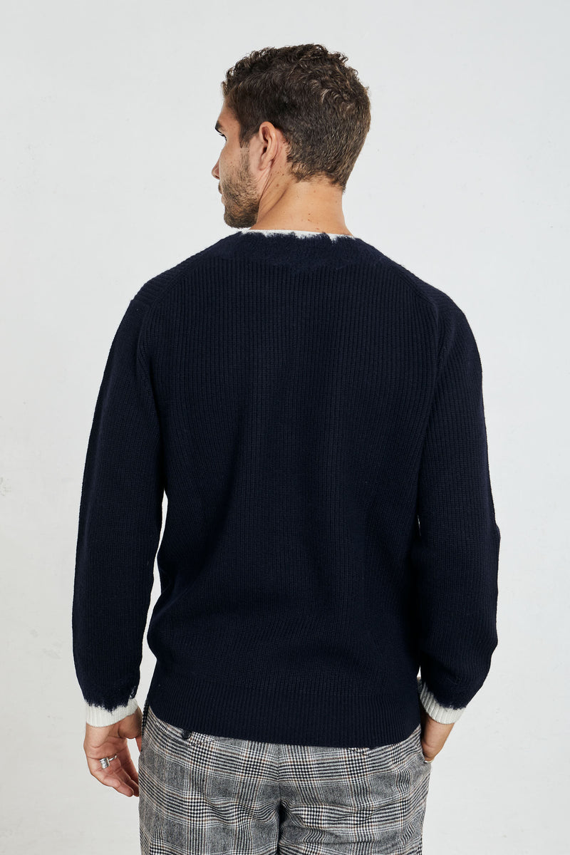 kangra maglia girocollo misto lana colore nero 7324