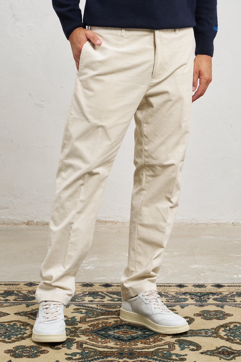 department 5 pantalone velluto a coste pence misto cotone colore bianco 7253