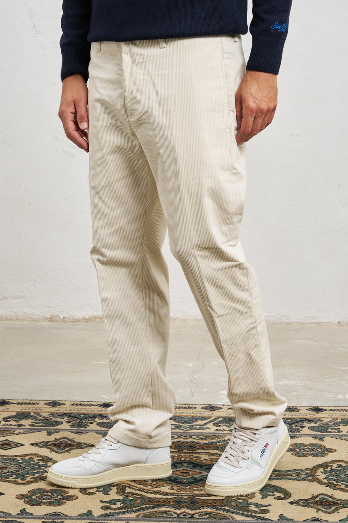 department 5 pantalone velluto a coste pence misto cotone colore bianco 7253