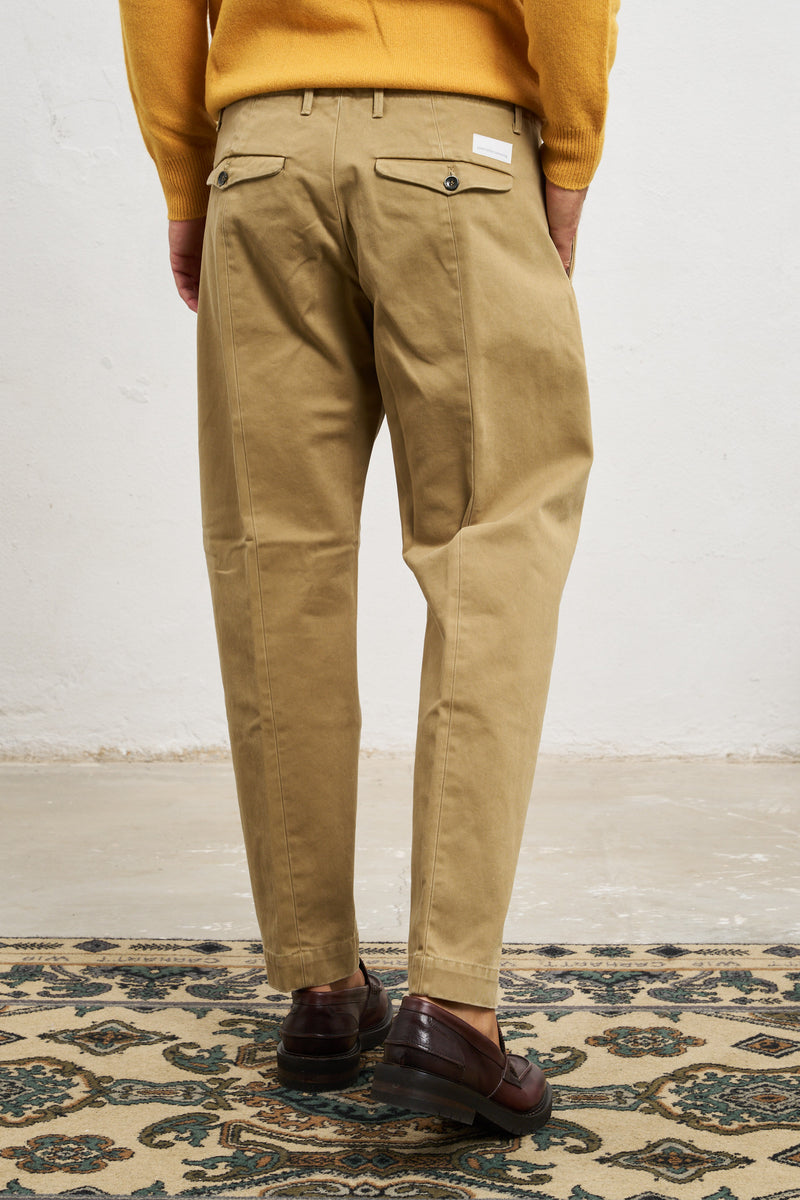nine in the morning pantalone kent over fit cotone colore cammello 7369