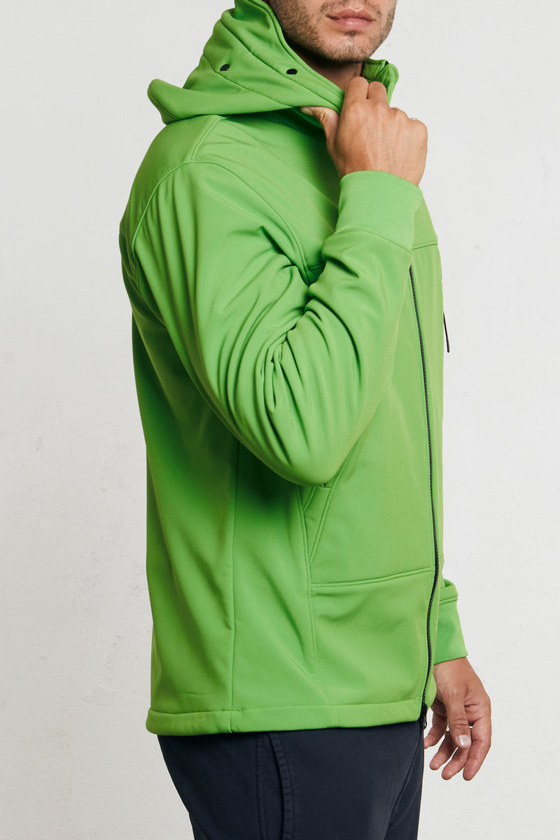 c p company cp shell r goggle jacket misto poliestere colore verde fluo 7193