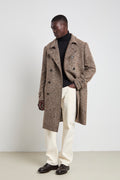 Reveres 2388 Cappotto doppiopetto mouliné marrone