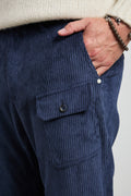 Reworked 2517 Pantalone blu Spillo velluto