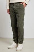 Cruna 2160 Pantalone verde velluto