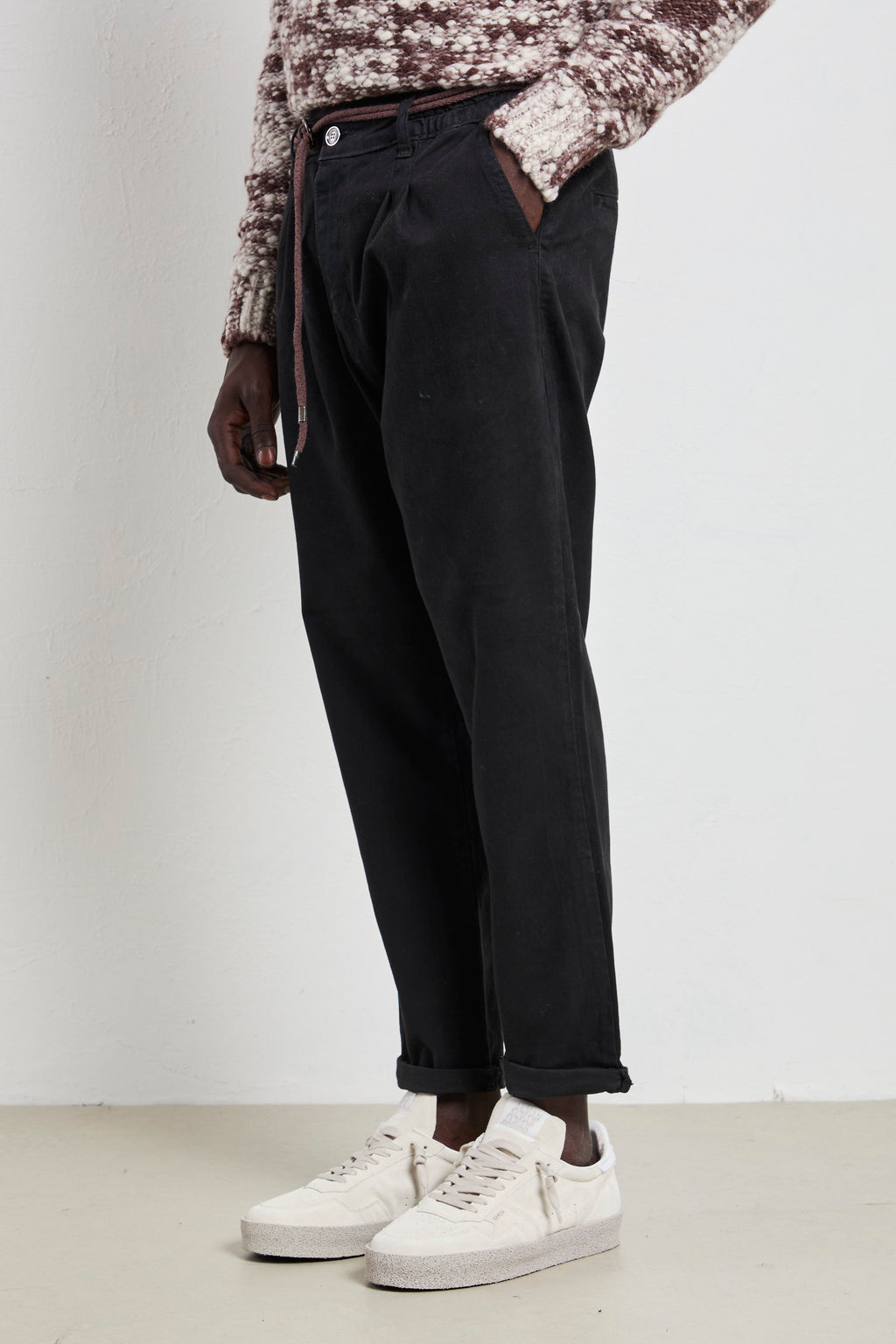 Reworked 2453 Pantalone corda nero