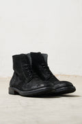 Moma 7356 Anfibi Saturnia Lacci Zip Pelle Scamosciata Vintage Colore Nero