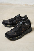 Premiata Sneakers MASE in Pelle Scamosciata e Nylon Colore Nero