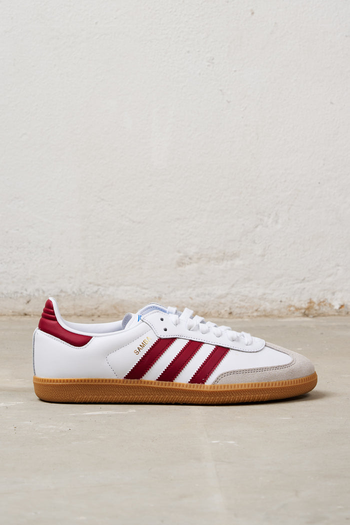adidas originals sneakers samba og pelle suede colore bianco rosso 8605