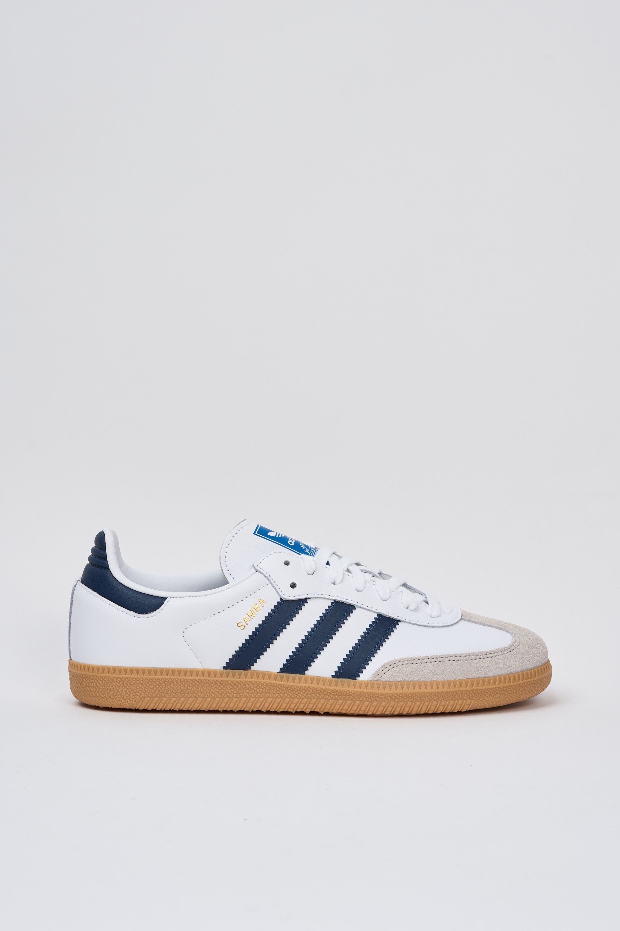 Adidas Samba OG Leather Suede Shoes White Blue EdwardTrani