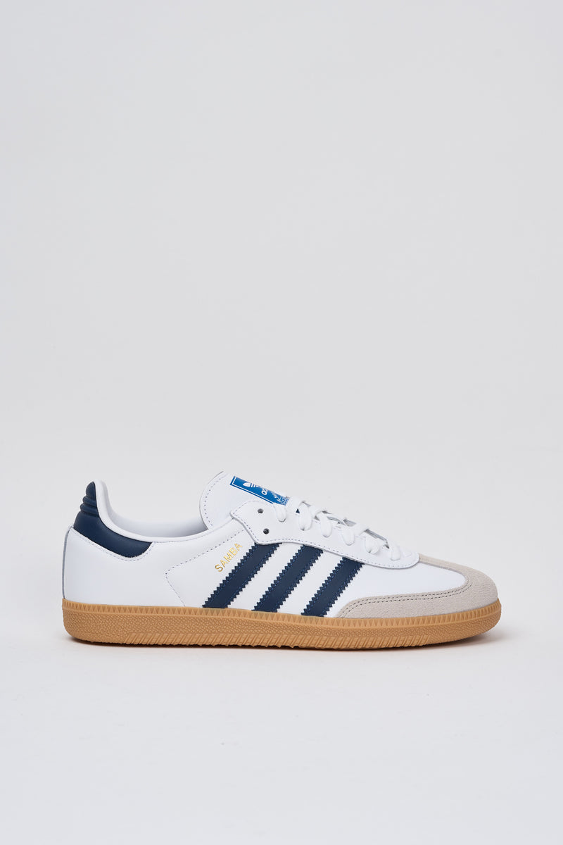 Adidas Samba OG Leather/Suede Shoes White/Blue Adidas man white/blue