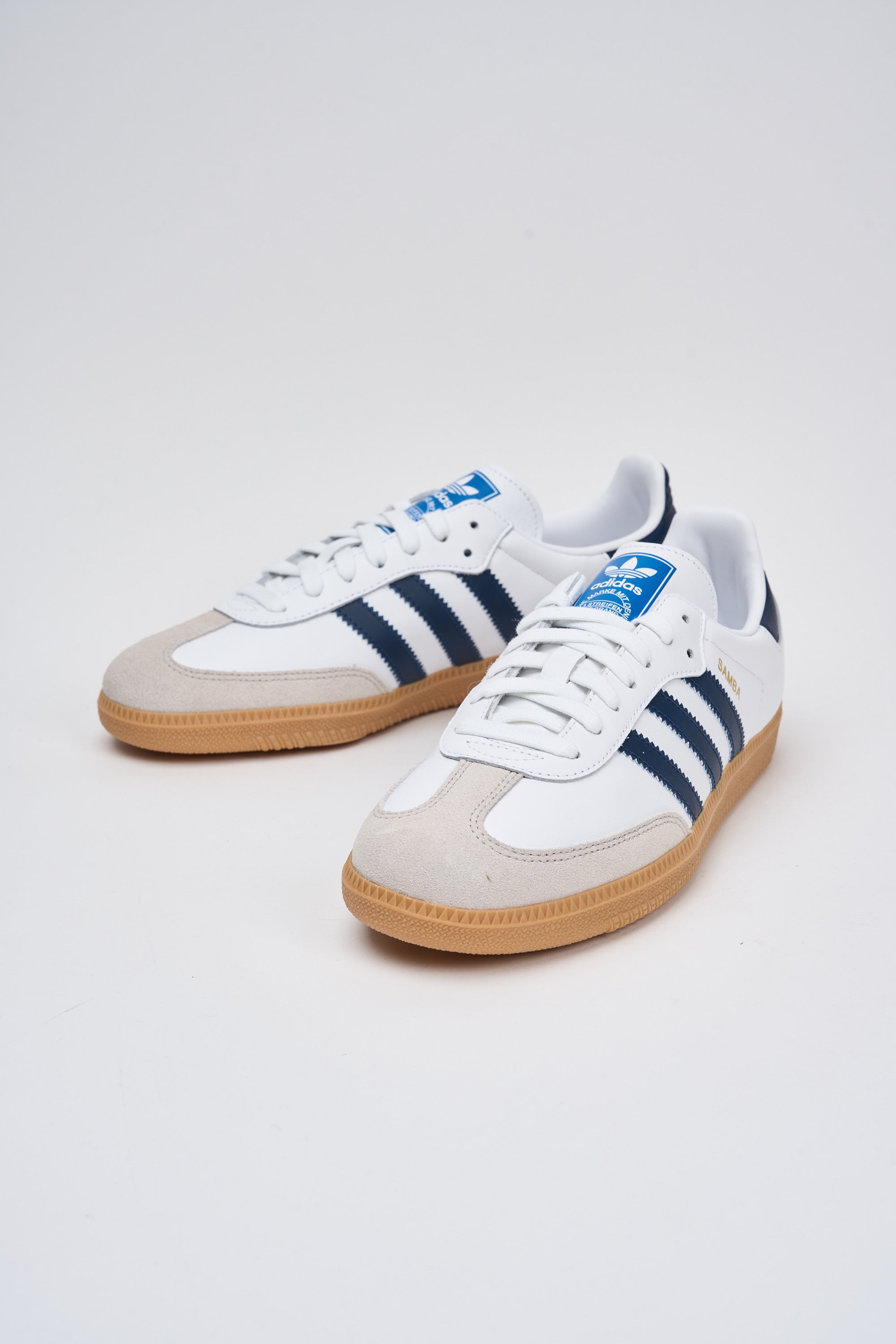 Adidas Schuhe Sneakers Samba OG Leder Suede WeiB Blau Edwardtrani